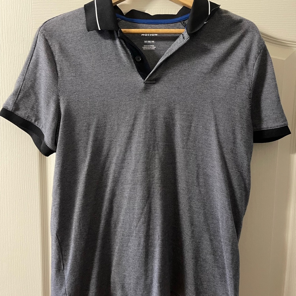 Perry Ellis Black and Gray Polo Shirt